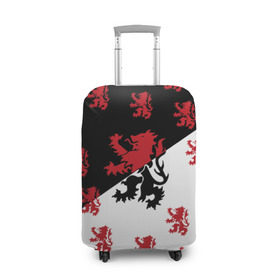 Чехол для чемодана 3D с принтом Лев герба Нидерландов , 86% полиэфир, 14% спандекс | двустороннее нанесение принта, прорези для ручек и колес | амстердам | андерсен | белый | венеция | герб | голландия | европа | королевство | красный | нидерланды | свобода | символ | страна | флаг | черный