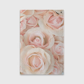 Обложка для паспорта матовая кожа с принтом Pink roses , натуральная матовая кожа | размер 19,3 х 13,7 см; прозрачные пластиковые крепления | Тематика изображения на принте: розовый | розы