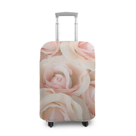 Чехол для чемодана 3D с принтом Pink roses , 86% полиэфир, 14% спандекс | двустороннее нанесение принта, прорези для ручек и колес | розовый | розы
