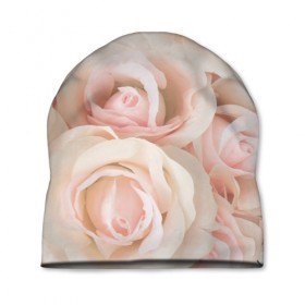 Шапка 3D с принтом Pink roses , 100% полиэстер | универсальный размер, печать по всей поверхности изделия | розовый | розы