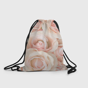 Рюкзак-мешок 3D с принтом Pink roses , 100% полиэстер | плотность ткани — 200 г/м2, размер — 35 х 45 см; лямки — толстые шнурки, застежка на шнуровке, без карманов и подкладки | розовый | розы