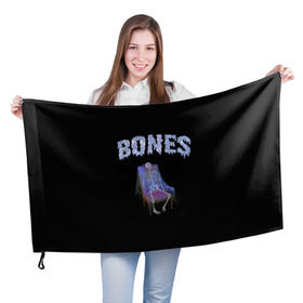 Флаг 3D с принтом Bones , 100% полиэстер | плотность ткани — 95 г/м2, размер — 67 х 109 см. Принт наносится с одной стороны | bones