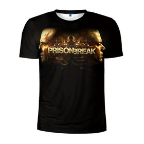 Мужская футболка 3D спортивная с принтом Prison break 2 , 100% полиэстер с улучшенными характеристиками | приталенный силуэт, круглая горловина, широкие плечи, сужается к линии бедра | Тематика изображения на принте: prison break | побег | сериал