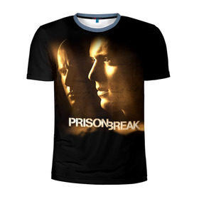 Мужская футболка 3D спортивная с принтом Prison break 3 , 100% полиэстер с улучшенными характеристиками | приталенный силуэт, круглая горловина, широкие плечи, сужается к линии бедра | Тематика изображения на принте: 