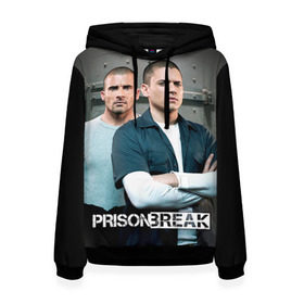 Женская толстовка 3D с принтом Prison break 4 , 100% полиэстер  | двухслойный капюшон со шнурком для регулировки, мягкие манжеты на рукавах и по низу толстовки, спереди карман-кенгуру с мягким внутренним слоем. | Тематика изображения на принте: prison break | побег | сериал