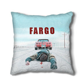 Подушка 3D с принтом Fargo , наволочка – 100% полиэстер, наполнитель – холлофайбер (легкий наполнитель, не вызывает аллергию). | состоит из подушки и наволочки. Наволочка на молнии, легко снимается для стирки | фарго