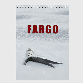 Скетчбук с принтом Fargo , 100% бумага
 | 48 листов, плотность листов — 100 г/м2, плотность картонной обложки — 250 г/м2. Листы скреплены сверху удобной пружинной спиралью | Тематика изображения на принте: фарго