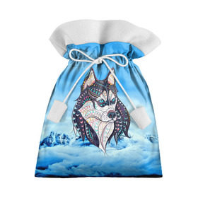 Подарочный 3D мешок с принтом Siberian Husky , 100% полиэстер | Размер: 29*39 см | at | bowwow | dog | hound | pooch | арт | гончая | гончая собака | горы | деревья | лес | снег | собака | хаски | холод