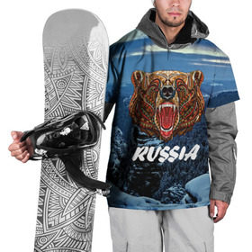 Накидка на куртку 3D с принтом Russian bear , 100% полиэстер |  | 