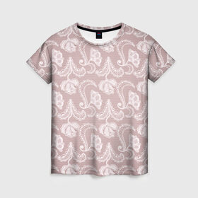 Женская футболка 3D с принтом Кружева , 100% полиэфир ( синтетическое хлопкоподобное полотно) | прямой крой, круглый вырез горловины, длина до линии бедер | lace | кружева | кружево | нежность | узор | цветы