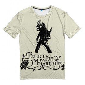 Мужская футболка 3D с принтом Bullet For My Valentine , 100% полиэфир | прямой крой, круглый вырез горловины, длина до линии бедер | 