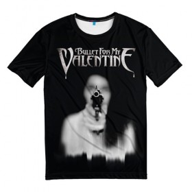 Мужская футболка 3D с принтом Bullet For My Valentine , 100% полиэфир | прямой крой, круглый вырез горловины, длина до линии бедер | пуля для моей возлюбленной