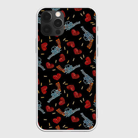 Чехол для iPhone 12 Pro Max с принтом Револьверы и Розы , Силикон |  | bullet for my valentine | gun  roses | gun and rose | паттерн