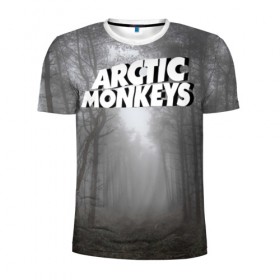 Мужская футболка 3D спортивная с принтом Forest Monkeys , 100% полиэстер с улучшенными характеристиками | приталенный силуэт, круглая горловина, широкие плечи, сужается к линии бедра | arctic monkeys