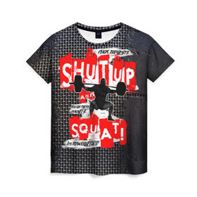 Женская футболка 3D с принтом Powerlifting shut up and squat , 100% полиэфир ( синтетическое хлопкоподобное полотно) | прямой крой, круглый вырез горловины, длина до линии бедер | powerlifting | shut up and squat | пауэрлифтинг