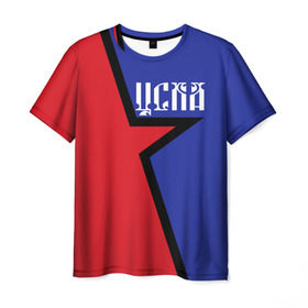 Мужская футболка 3D с принтом ЦСКА , 100% полиэфир | прямой крой, круглый вырез горловины, длина до линии бедер | cska | армейцы | болельщик | звезда | кони | красно синие | фанат | футбол | футболист | цска