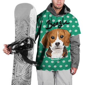Накидка на куртку 3D с принтом Бигль , 100% полиэстер |  | Тематика изображения на принте: beagle | арт | гончая | горошек | животное | кружочек | пес | собака | текстура