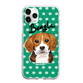Чехол для iPhone 11 Pro матовый с принтом Бигль , Силикон |  | beagle | арт | гончая | горошек | животное | кружочек | пес | собака | текстура