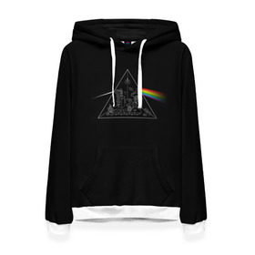 Женская толстовка 3D с принтом Pink Floyd Make Rainbow , 100% полиэстер  | двухслойный капюшон со шнурком для регулировки, мягкие манжеты на рукавах и по низу толстовки, спереди карман-кенгуру с мягким внутренним слоем. | англия | басы | британия | гитара | группа | логотип | музыка | песни | пинк флойд | призма | радуга | рок | свет