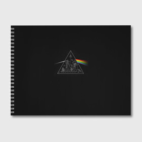 Альбом для рисования с принтом Pink Floyd Make Rainbow , 100% бумага
 | матовая бумага, плотность 200 мг. | Тематика изображения на принте: англия | басы | британия | гитара | группа | логотип | музыка | песни | пинк флойд | призма | радуга | рок | свет
