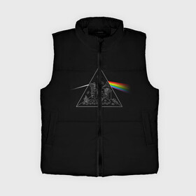 Женский жилет утепленный 3D с принтом Pink Floyd Make Rainbow ,  |  | англия | басы | британия | гитара | группа | логотип | музыка | песни | пинк флойд | призма | радуга | рок | свет