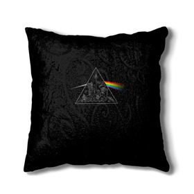 Подушка 3D с принтом Pink Floyd Make Rainbow , наволочка – 100% полиэстер, наполнитель – холлофайбер (легкий наполнитель, не вызывает аллергию). | состоит из подушки и наволочки. Наволочка на молнии, легко снимается для стирки | англия | басы | британия | гитара | группа | логотип | музыка | песни | пинк флойд | призма | радуга | рок | свет