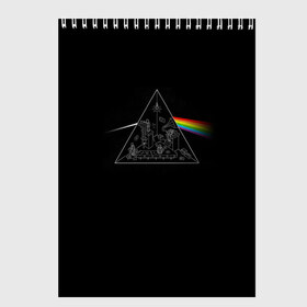 Скетчбук с принтом Pink Floyd Make Rainbow , 100% бумага
 | 48 листов, плотность листов — 100 г/м2, плотность картонной обложки — 250 г/м2. Листы скреплены сверху удобной пружинной спиралью | Тематика изображения на принте: англия | басы | британия | гитара | группа | логотип | музыка | песни | пинк флойд | призма | радуга | рок | свет