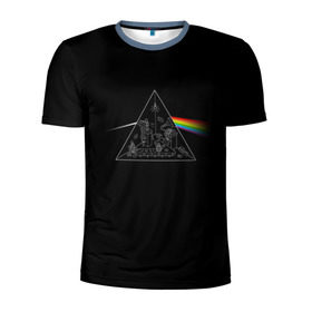Мужская футболка 3D спортивная с принтом Pink Floyd Make Rainbow , 100% полиэстер с улучшенными характеристиками | приталенный силуэт, круглая горловина, широкие плечи, сужается к линии бедра | англия | басы | британия | гитара | группа | логотип | музыка | песни | пинк флойд | призма | радуга | рок | свет