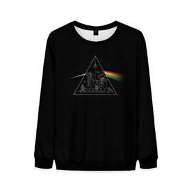 Мужской свитшот 3D с принтом Pink Floyd Make Rainbow , 100% полиэстер с мягким внутренним слоем | круглый вырез горловины, мягкая резинка на манжетах и поясе, свободная посадка по фигуре | Тематика изображения на принте: англия | басы | британия | гитара | группа | логотип | музыка | песни | пинк флойд | призма | радуга | рок | свет