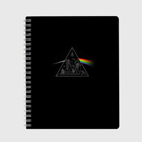 Тетрадь с принтом Pink Floyd Make Rainbow , 100% бумага | 48 листов, плотность листов — 60 г/м2, плотность картонной обложки — 250 г/м2. Листы скреплены сбоку удобной пружинной спиралью. Уголки страниц и обложки скругленные. Цвет линий — светло-серый
 | англия | басы | британия | гитара | группа | логотип | музыка | песни | пинк флойд | призма | радуга | рок | свет