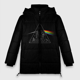 Женская зимняя куртка 3D с принтом Pink Floyd Make Rainbow , верх — 100% полиэстер; подкладка — 100% полиэстер; утеплитель — 100% полиэстер | длина ниже бедра, силуэт Оверсайз. Есть воротник-стойка, отстегивающийся капюшон и ветрозащитная планка. 

Боковые карманы с листочкой на кнопках и внутренний карман на молнии | Тематика изображения на принте: англия | басы | британия | гитара | группа | логотип | музыка | песни | пинк флойд | призма | радуга | рок | свет