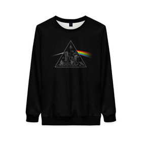Женский свитшот 3D с принтом Pink Floyd Make Rainbow , 100% полиэстер с мягким внутренним слоем | круглый вырез горловины, мягкая резинка на манжетах и поясе, свободная посадка по фигуре | Тематика изображения на принте: англия | басы | британия | гитара | группа | логотип | музыка | песни | пинк флойд | призма | радуга | рок | свет