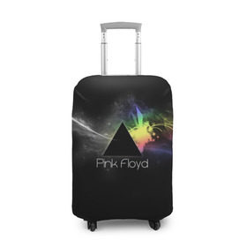 Чехол для чемодана 3D с принтом Pink Floyd Logo , 86% полиэфир, 14% спандекс | двустороннее нанесение принта, прорези для ручек и колес | Тематика изображения на принте: англия | басы | британия | гитара | группа | дым | космос | логотип | музыка | песни | пинк флойд | призма | радуга | рок | свет