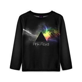 Детский лонгслив 3D с принтом Pink Floyd Logo , 100% полиэстер | длинные рукава, круглый вырез горловины, полуприлегающий силуэт
 | англия | басы | британия | гитара | группа | дым | космос | логотип | музыка | песни | пинк флойд | призма | радуга | рок | свет