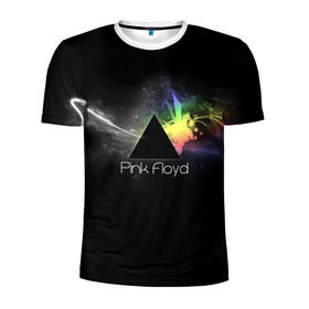 Мужская футболка 3D спортивная с принтом Pink Floyd Logo , 100% полиэстер с улучшенными характеристиками | приталенный силуэт, круглая горловина, широкие плечи, сужается к линии бедра | Тематика изображения на принте: англия | басы | британия | гитара | группа | дым | космос | логотип | музыка | песни | пинк флойд | призма | радуга | рок | свет