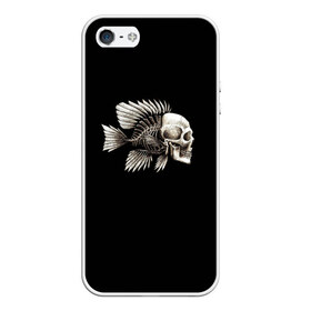 Чехол для iPhone 5/5S матовый с принтом Рыба Скелет , Силикон | Область печати: задняя сторона чехла, без боковых панелей | Тематика изображения на принте: анатомия | кости | море | плавники | принт | рисунок | рыбный | рыбы | тату | ужас | хвост | череп | черный | чешуя