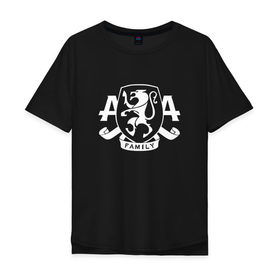 Мужская футболка хлопок Oversize с принтом AA Family , 100% хлопок | свободный крой, круглый ворот, “спинка” длиннее передней части | asking alexandria