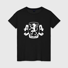 Женская футболка хлопок с принтом AA Family , 100% хлопок | прямой крой, круглый вырез горловины, длина до линии бедер, слегка спущенное плечо | asking alexandria