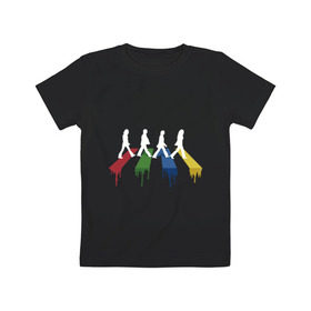Детская футболка хлопок с принтом Beatles Color , 100% хлопок | круглый вырез горловины, полуприлегающий силуэт, длина до линии бедер | beatles | music | rock | битлз | краски | леннон | маккартни | музыка | переход | рок | старр | харрисон | цвет