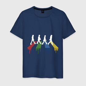 Мужская футболка хлопок с принтом Beatles Color , 100% хлопок | прямой крой, круглый вырез горловины, длина до линии бедер, слегка спущенное плечо. | beatles | music | rock | битлз | краски | леннон | маккартни | музыка | переход | рок | старр | харрисон | цвет