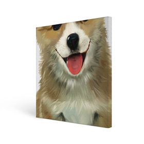 Холст квадратный с принтом Коржик , 100% ПВХ |  | Тематика изображения на принте: corgi | dog | korgi | вельш корги | дог | кардиган | корги | пемброк | собака | щенок