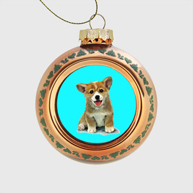 Стеклянный ёлочный шар с принтом Корги , Стекло | Диаметр: 80 мм | corgy | dog | korgi | puppy | вельш корги | кардиган | коржик | пемброк | собака | щенок