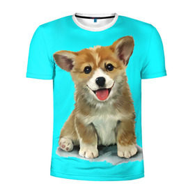 Мужская футболка 3D спортивная с принтом Корги , 100% полиэстер с улучшенными характеристиками | приталенный силуэт, круглая горловина, широкие плечи, сужается к линии бедра | corgy | dog | korgi | puppy | вельш корги | кардиган | коржик | пемброк | собака | щенок