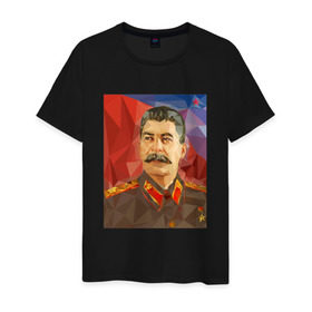 Мужская футболка хлопок с принтом Сталин , 100% хлопок | прямой крой, круглый вырез горловины, длина до линии бедер, слегка спущенное плечо. | ссср | сталин