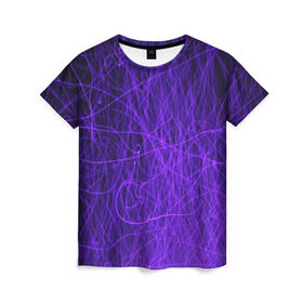 Женская футболка 3D с принтом Нити пламени 2 , 100% полиэфир ( синтетическое хлопкоподобное полотно) | прямой крой, круглый вырез горловины, длина до линии бедер | линии | огонь | пламя