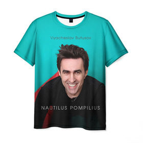 Мужская футболка 3D с принтом Наутилус Помпилиус , 100% полиэфир | прямой крой, круглый вырез горловины, длина до линии бедер | наутилус помпилиус