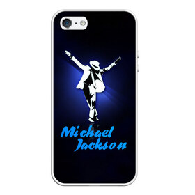 Чехол для iPhone 5/5S матовый с принтом Майкл Джексон , Силикон | Область печати: задняя сторона чехла, без боковых панелей | michael jackson | король