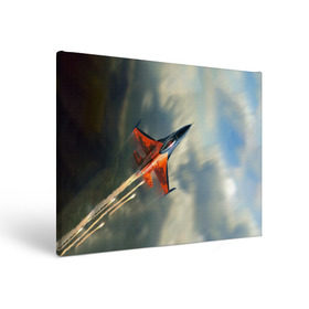 Холст прямоугольный с принтом Красный F16 , 100% ПВХ |  | Тематика изображения на принте: самолет