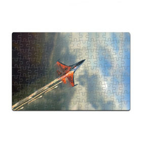 Пазл магнитный 126 элементов с принтом Красный F16 , полимерный материал с магнитным слоем | 126 деталей, размер изделия —  180*270 мм | самолет