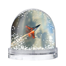 Снежный шар с принтом Красный F16 , Пластик | Изображение внутри шара печатается на глянцевой фотобумаге с двух сторон | самолет